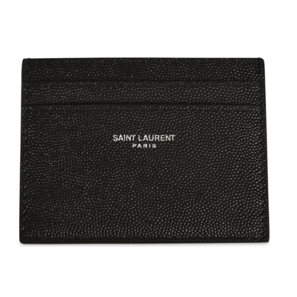 Saint Laurent Unisex Classic Grained Leather Card HolderWallet New